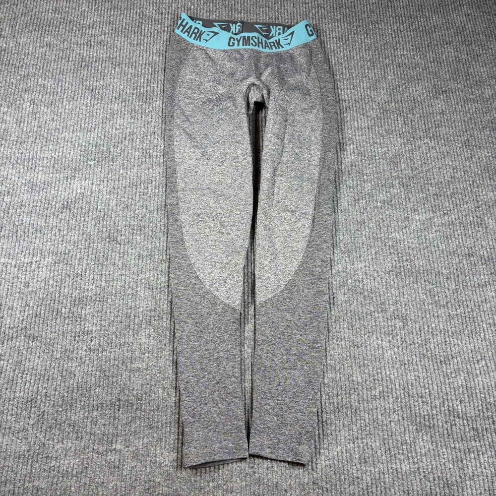 Gymshark Flex Leggings Women Small Heather Gray Stretch Sweat Wicking Athleisure